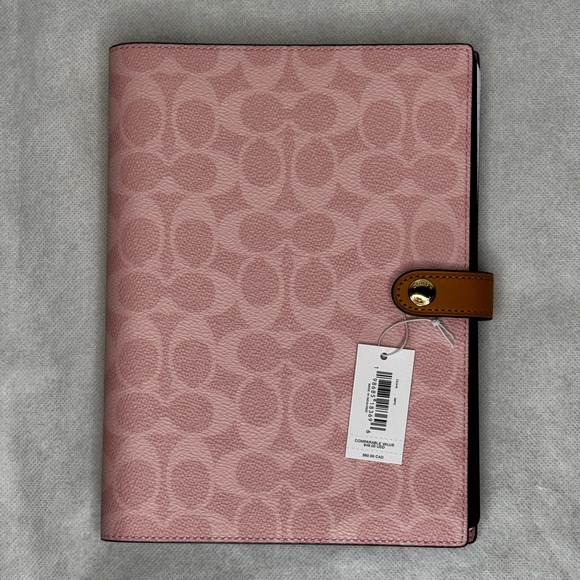 Coach Accessories - NWT Coach Notebook In Signature Canvas Gold/Powder Pink CEA49 2026 Release